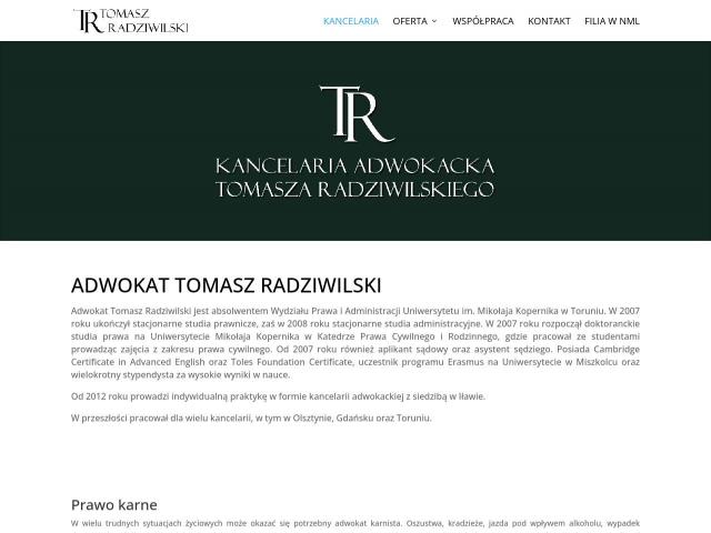 Zobacz Kancelaria Adwokacka adwokat Tomasz Radziwilski